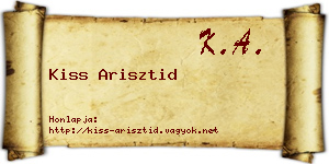 Kiss Arisztid névjegykártya