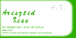 arisztid kiss business card
